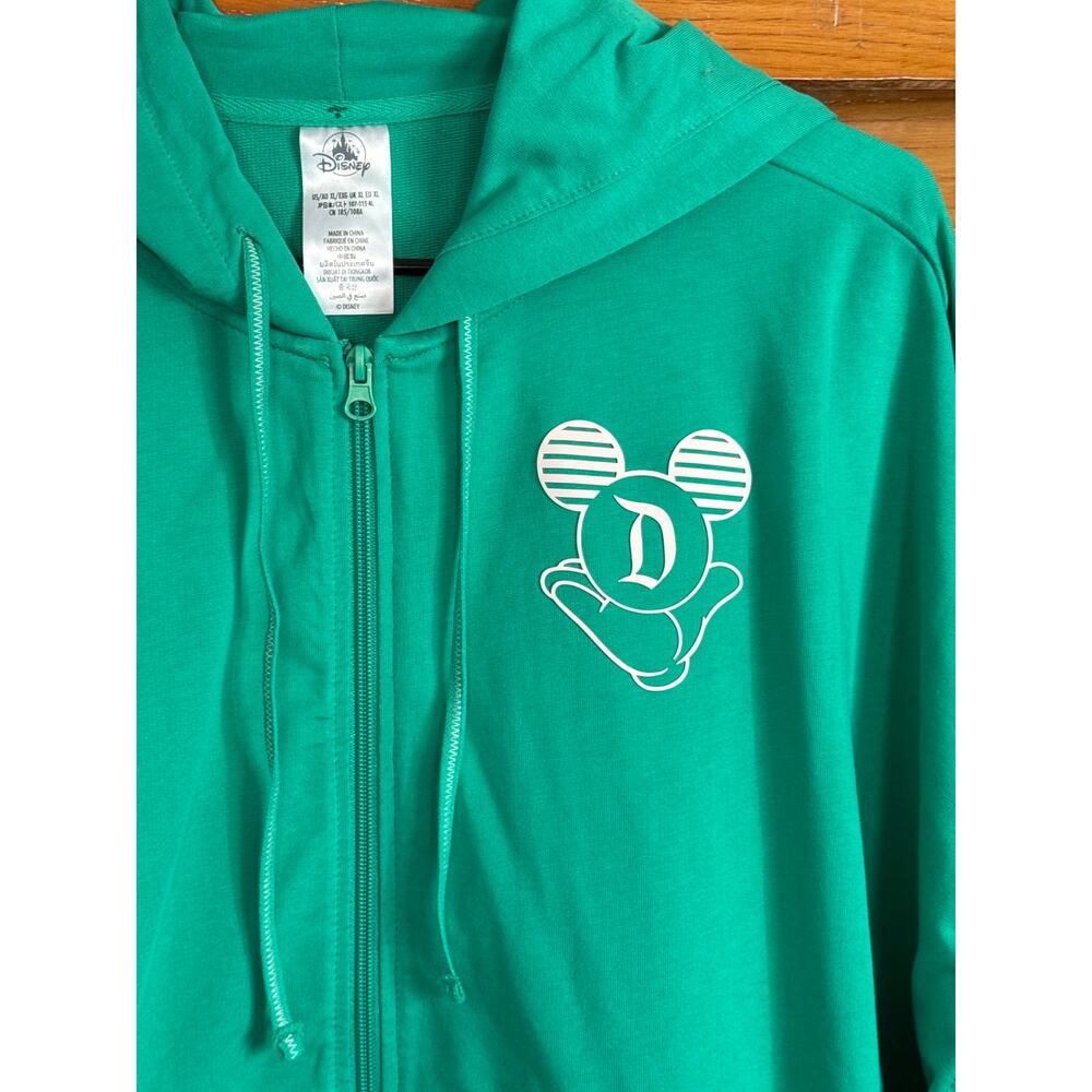 NWT Disney Parks Kaleidoscope Varsity Zip Hoodie - Green XL - Picture 4 of 11